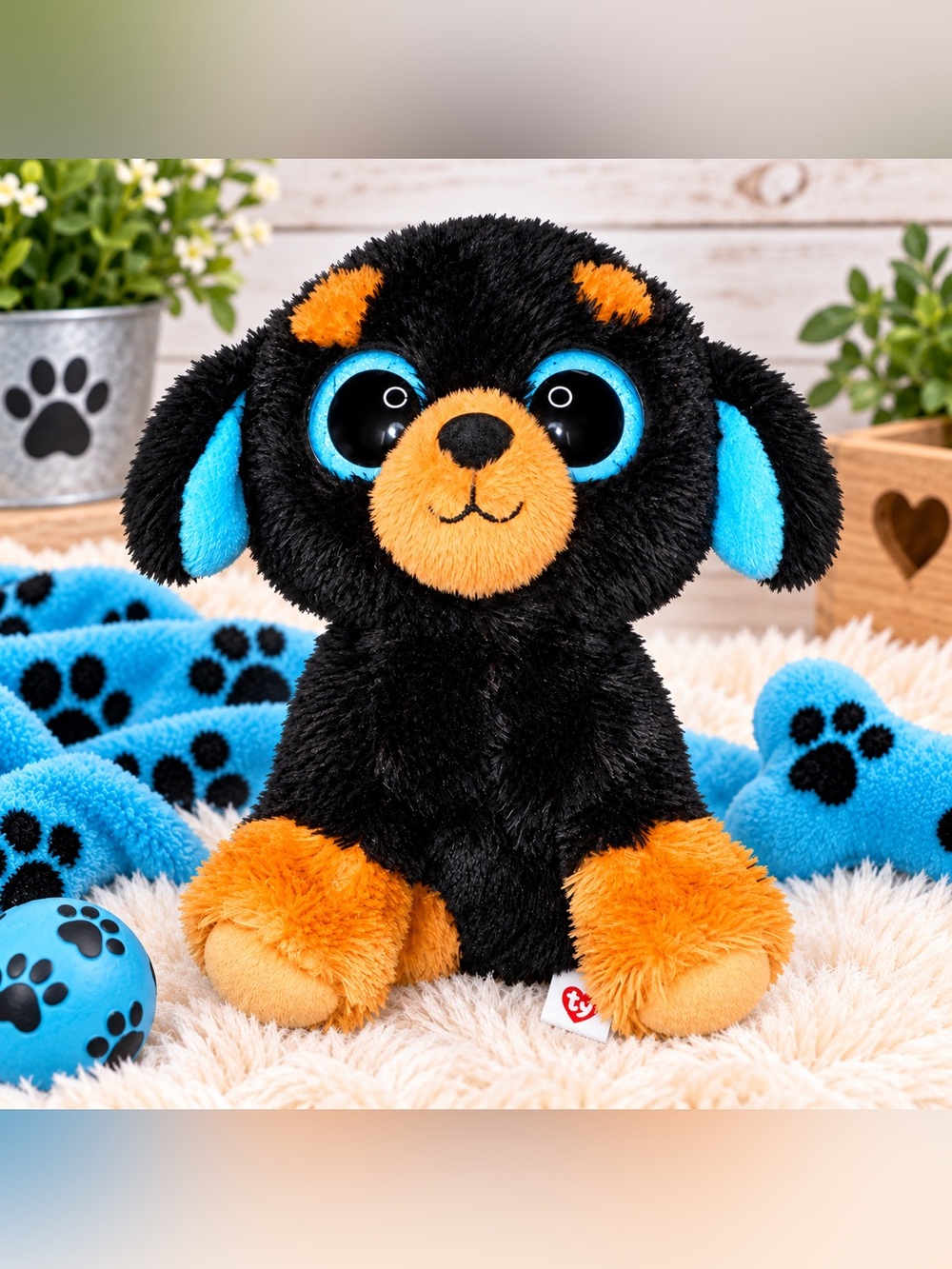 Ty Beanie Boo Tuffy the Rottweiler Plush